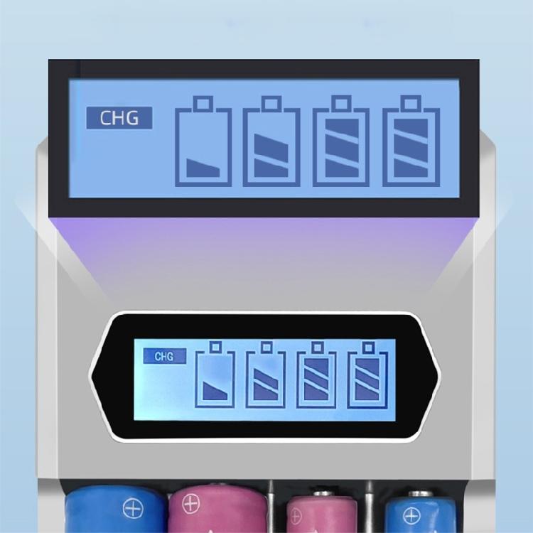 Type C 4 Bay Battery Charger for AA 3A NiMH NiCD Rechargeable Batteries Independent Slot Design