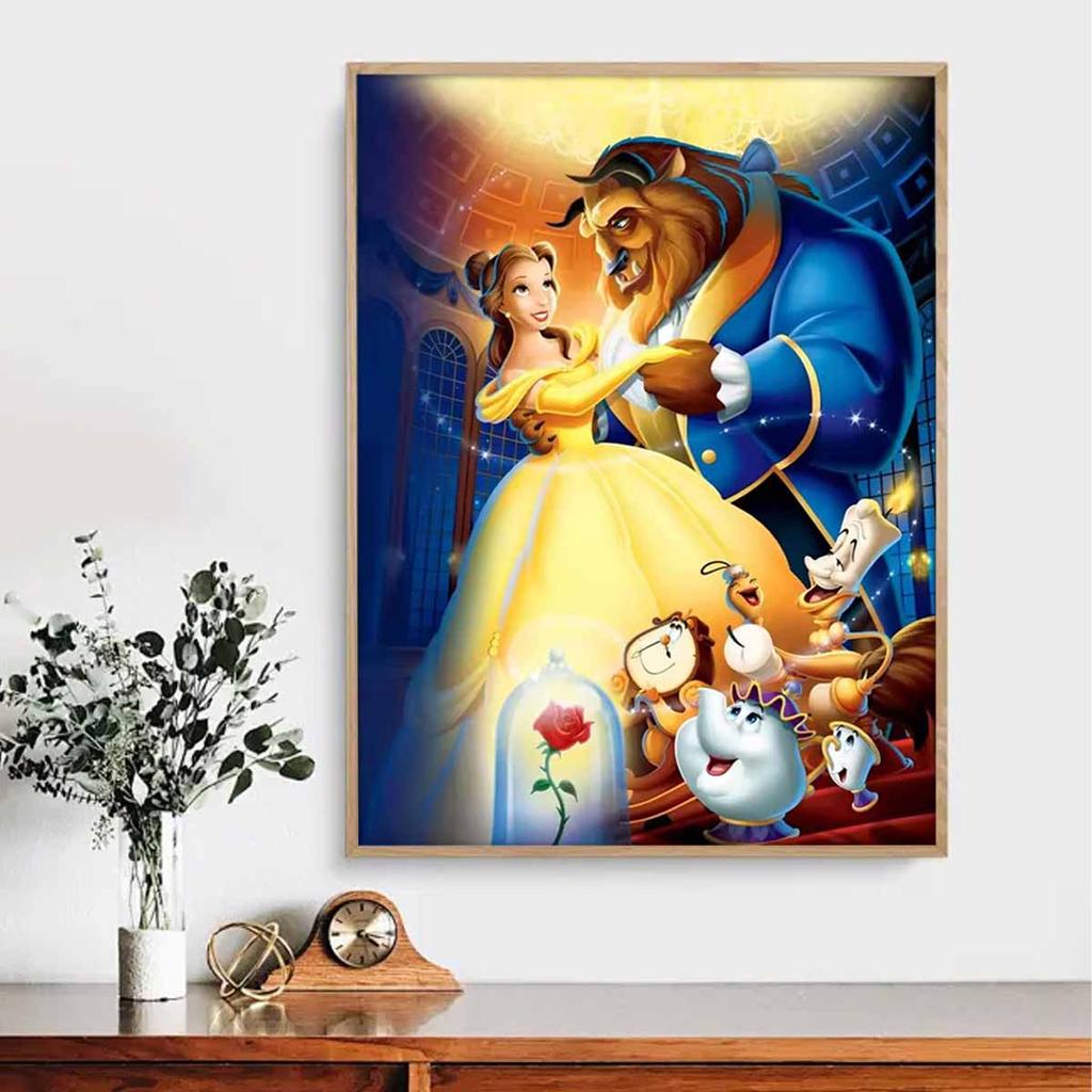 Full Round Diamond Painting Beauty and The Beast Art Rhinestone Picture Mosaic DIY 5D Cross Stitch Embroidery Home Decoration