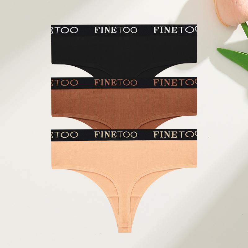 3Pcs Cotton High-Waist Thongs Underwear Women's Breathable Elastic Belt Panties Sexy Plus Size Comfortable T-Back Lingerie S-XXL