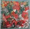 New Luxury Brand 130cm Bohemia Bird Flower Hillside Twill 100% Silk Scarf Women Square Scarves Kerchief For Ladies Shawl