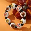 Skull Pumpkin Spiders Bead Bracelet Elastic Wristband Jewelry Stackable Bangl
