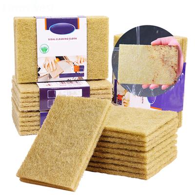 Esponja de microfibra de sisal para lavar platos, esponja de limpieza ecológica, estropajo grueso para cuencos y ollas, herramienta de limpieza de cocina