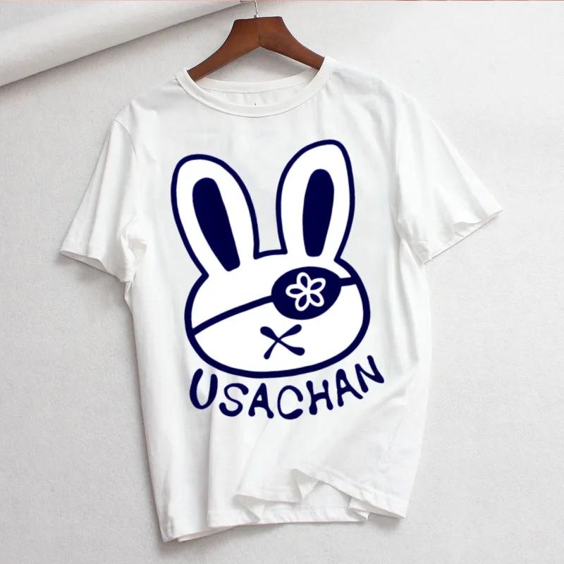 Rabbit pattern printed Womens Tshirt casual short sleeved summer Tshirt street new fashionable Womens Tshirt S