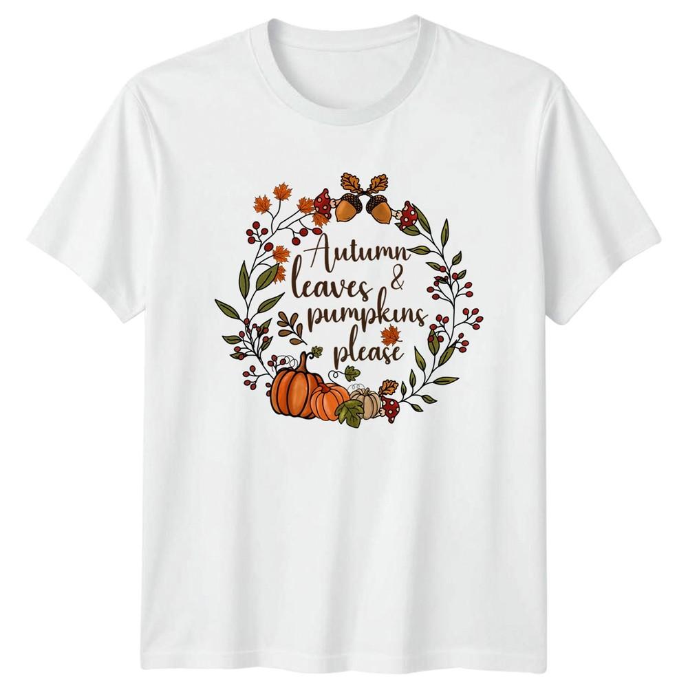 Autumn Leaves Pumpkins Please Unisexs TShirt Pumpkin Spice Wreath S