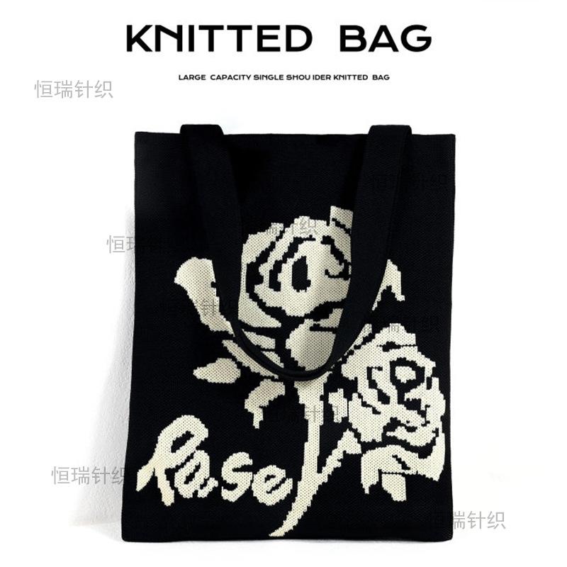 Elephant Xishuangbanna knitted bag wind cartoon cute color matching big bag