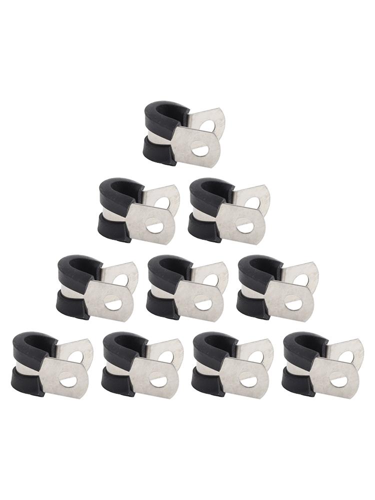 10Pcs Hose Clamp Hose Clip Removable Rubber Lining