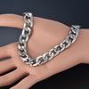 Punk 12mm Curb Cuban Link Chain Bracelet Male Gold Silver Color Stainless Steel Heavy Hand Chains For Men Party Jewelry Gift