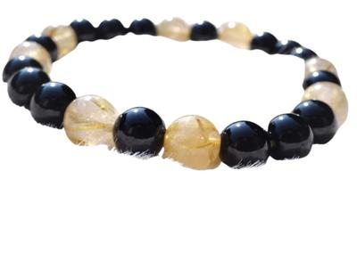 Das ultimative Goldrutil auf Ihrem Goldrutil Morion Armband für Männer und Frauen Naturstein Kraftstein 8mm 18cm Kanoishi [Tragen