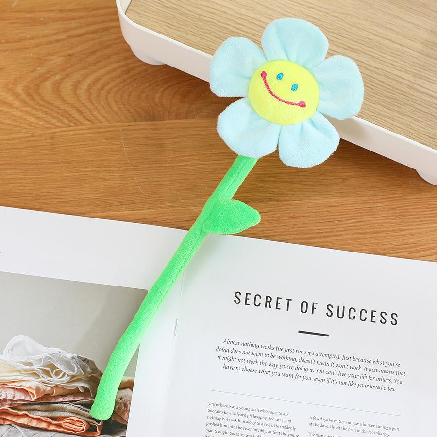 Creative smiley face sun flower plush toy rose fabric bouquet curtain flower buckle flower shooting prop decoration