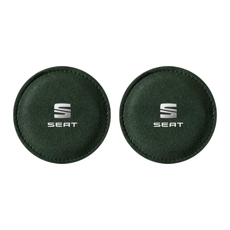 

Car Cup Holder Pad PU Leather Slot Non-slip Coaster Mat For Seat Leon st FR CUPRA Leon MK3 MK2 mk1 hatchback 5f Ibiza 3 6J 6L FR Ateca Arona 2pcs зелений