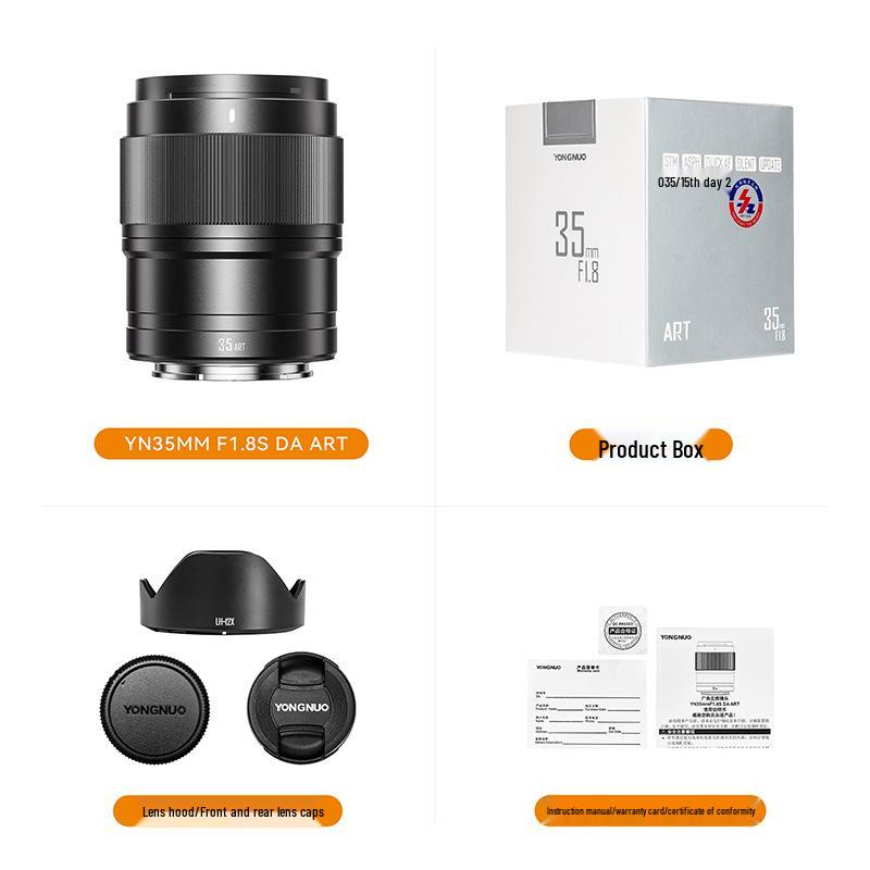 

Yongnuo 35mm F1.8 ART Lens for Sony E-mount APS-C Mirrorless Cameras, Autofocus чорний