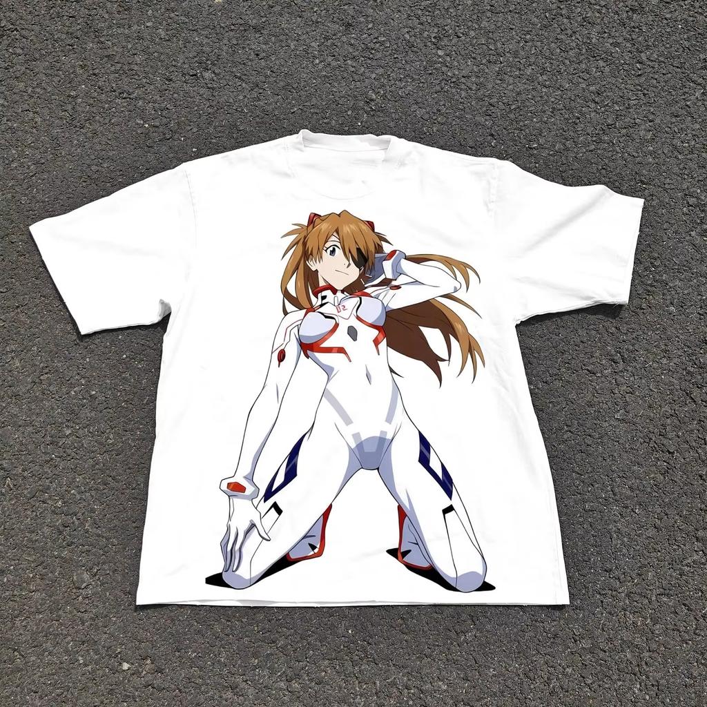 Neon Genesis Evangelion EVA Vintage Anime Asuka Soryu Rei Ayanami Shinji Ikari Printed Tshirt Unisexs and Womens Tshirt Summer