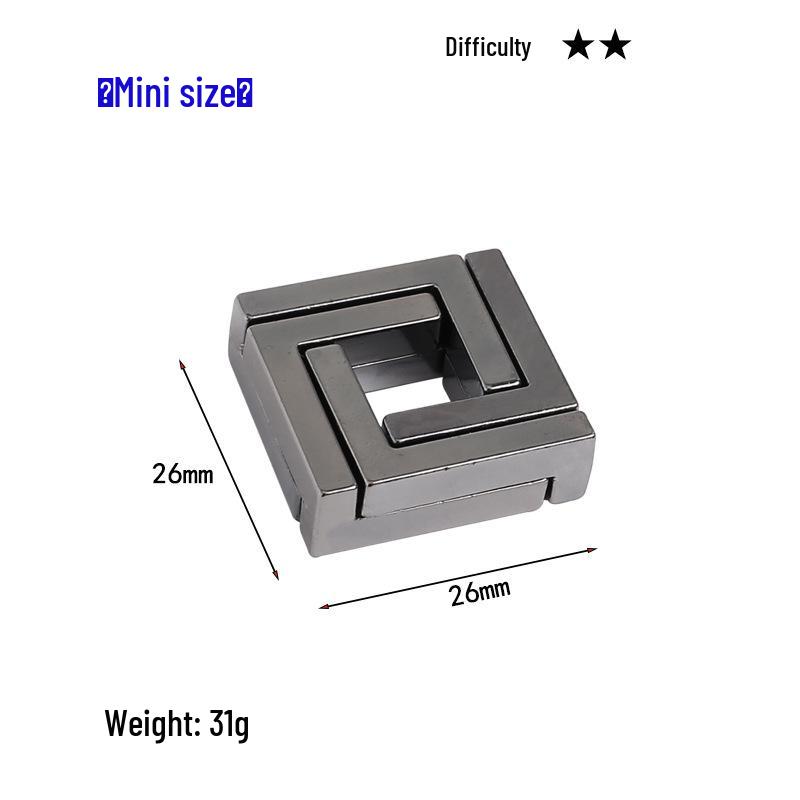 Intelligence Puzzle Zinc Alloy Disentanglement Rings - Unlock Nine Linked Rings Kongming Luban Lock Educational Toy