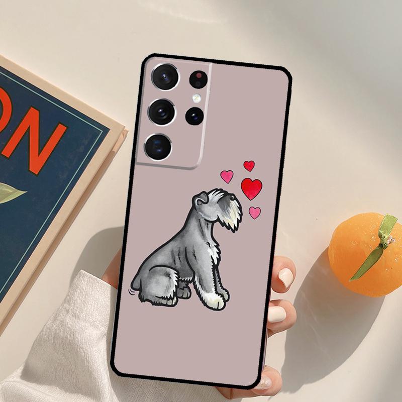

Cartoon Schnauzer Dog Case For Samsung Galaxy S21 S22 S23 Ultra S8 S9 S10 Note 10 Plus Note 20 Ultra S20 FE Coque Galaxy S8 Plus
