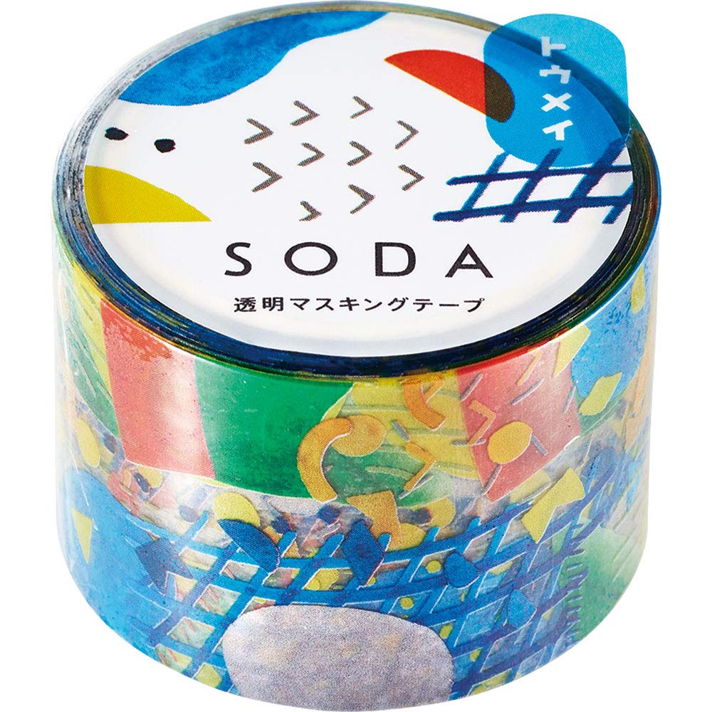 King Jim SODA Masking 30mm wide x 5m Part Tape, Transparent, long, CMT30-008
