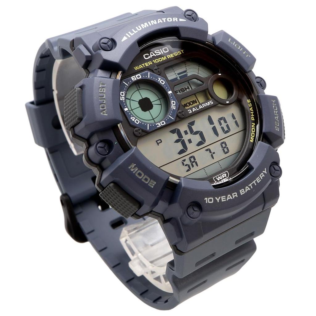 Casio Digital Men's Watch WS-1500H-2AV Grayish Navy with Fishing and Moon Data Display, Overseas Model [Parallel Import]