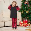 2Pcs/Set Family Matching Pajamas Set O Neck Long Sleeves Top Plaid Trousers Festive Parent-child
