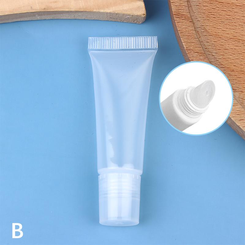 10G Průhledné měkké prázdné tuby na lesk na rty, nádobky na balzám na rty, plnitelné mini stlačovací kosmetické tuby, krém, pleťová voda, cestovní