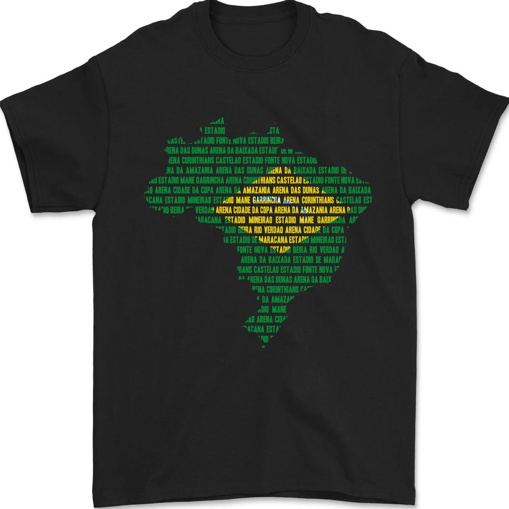 Brazilian Flag Word Cloud Brazil Football Unisexs TShirt 100 Cotton S