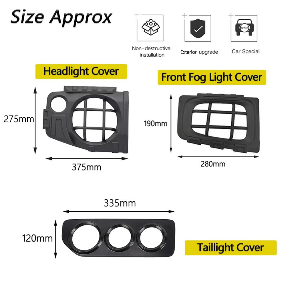 Headlight Taillight Fog Light Cover Set For Suzuki Jimny Jb64w Jb74 2019-2026 Car Light Guard Covers Exterior Accessories