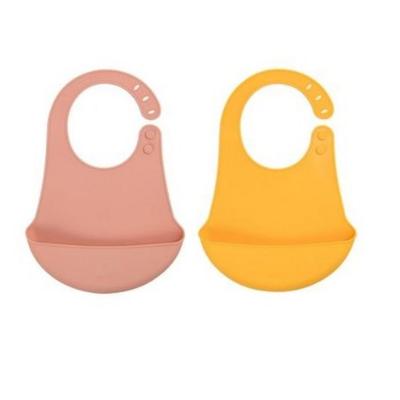 Daily Like Bonbon Silicone Bib 2-piece Set, Dusty Rose, Mustard, 1 Set