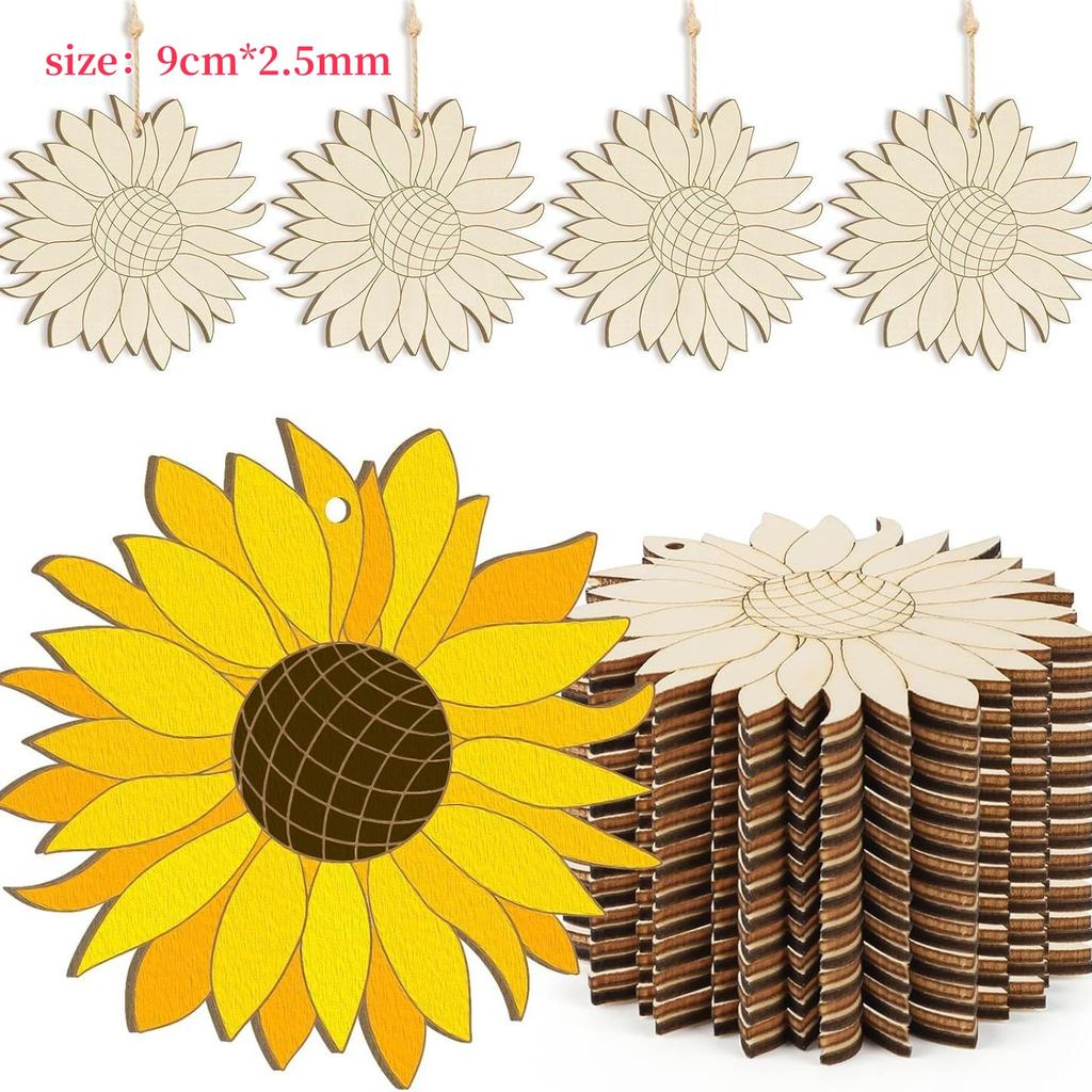 10/24pcs Butterfly Flower Unfinished Crafts Wooden Slices Ornaments For Birthday Wedding Party Table Decor DIY Painting Gifts