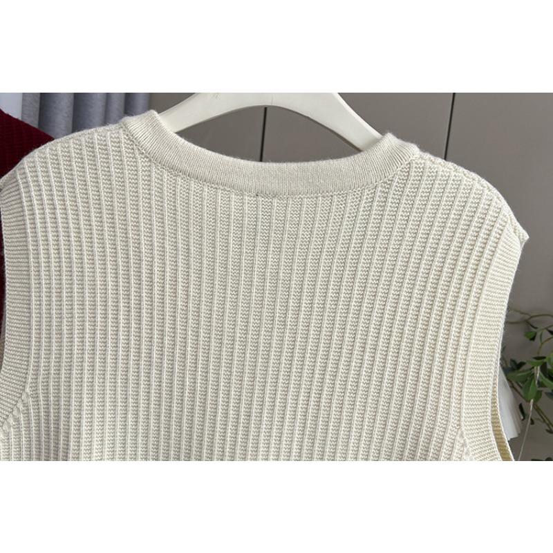 Plus Size Women Lace Up Knitted Sleeveless Cardigan Vest Casual Outerwear