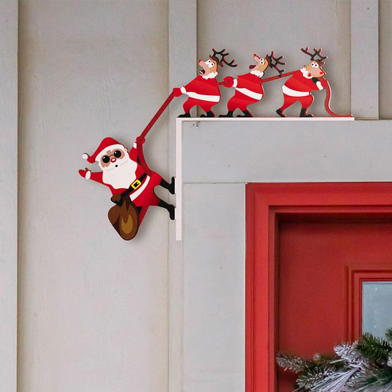 Wooden Christmas Pendant Door Hanging Decoration Used for Decorating Family Walls Christmas Trees Merry Christmas Gifts