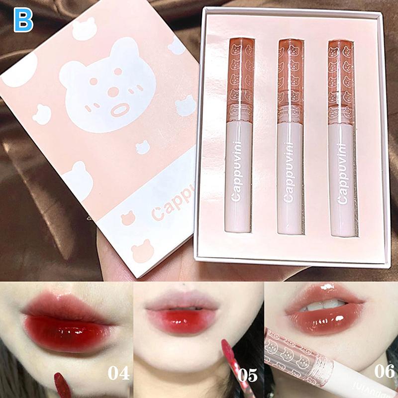 Cappuvini Cherry Waterproof Mirror Finish Water Lip Gloss Nude Red Clear Tint Glass Lip Oil Liquid Makeup For Voluminous Look B