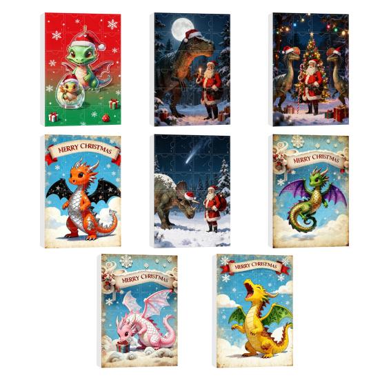 Christmas Countdown Calendar Advent Box 24-Day Mini Cute Flying Dragon Ornament