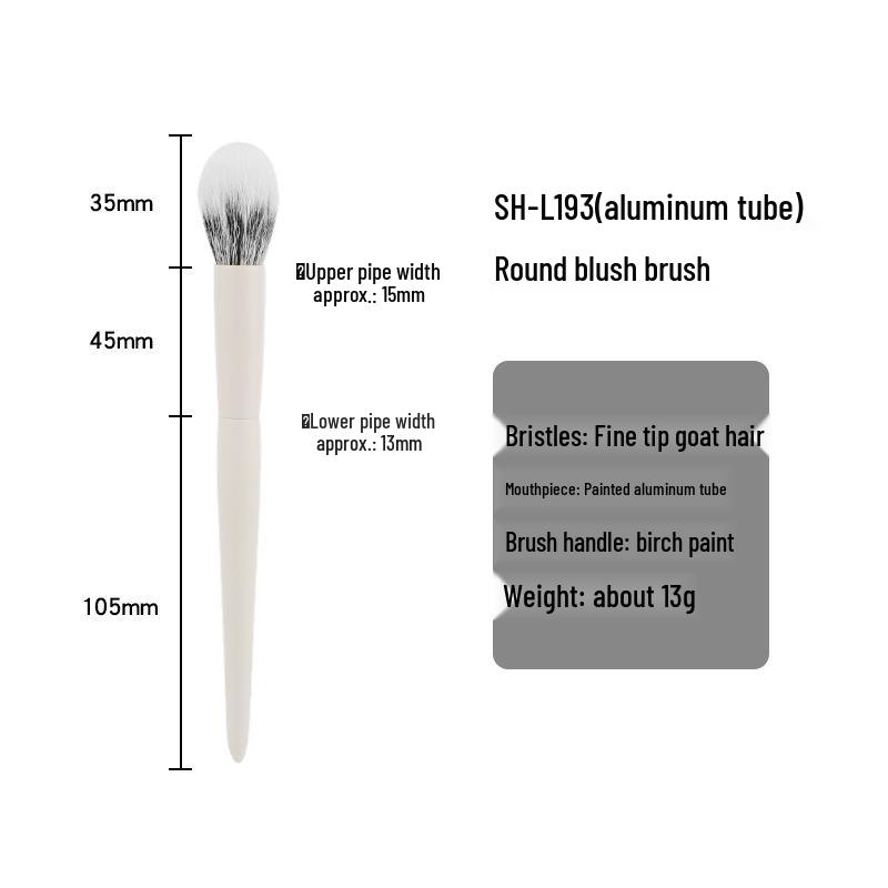 Cloud Porcelain Stippling Blush & Highlight Brush – Angled Round Head with Half-Fan Design