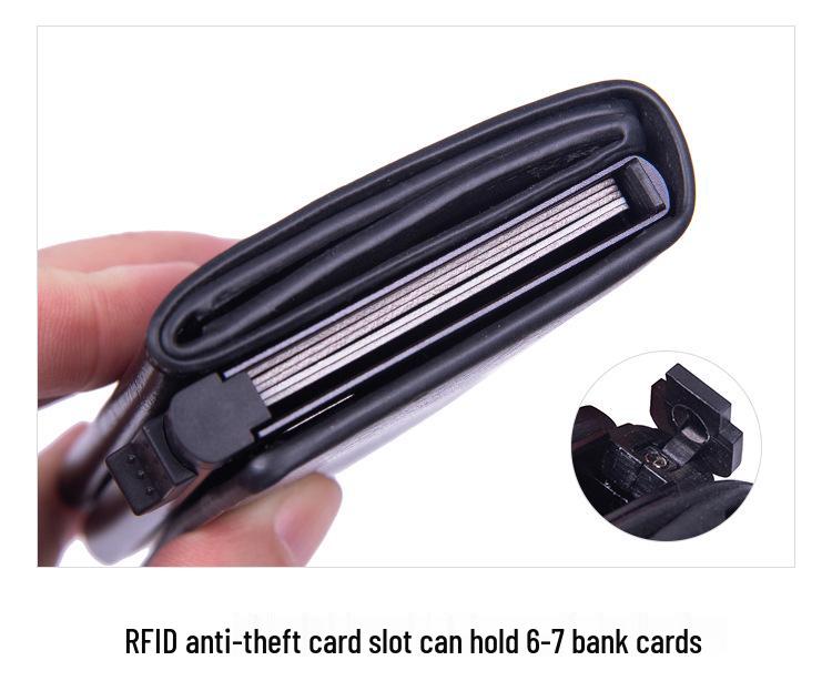 Men's RFID Aluminum Pop-Up Card Holder Wallet with Multi-Card Slots
