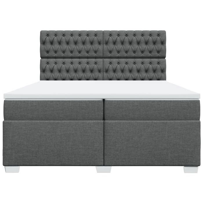 Maison Exclusive - Sommier à lattes de lit avec matelas Gris foncé 200x200cm Tissu