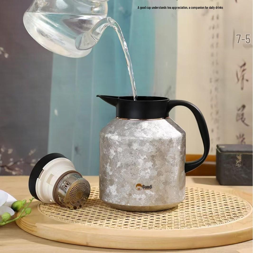 Kuangdi Pure Titanium Tea Infuser & Stew Pot Set with Vacuum Insulation, Large Capacity, and High-End Gift Box - 38 Sections. 1600ml