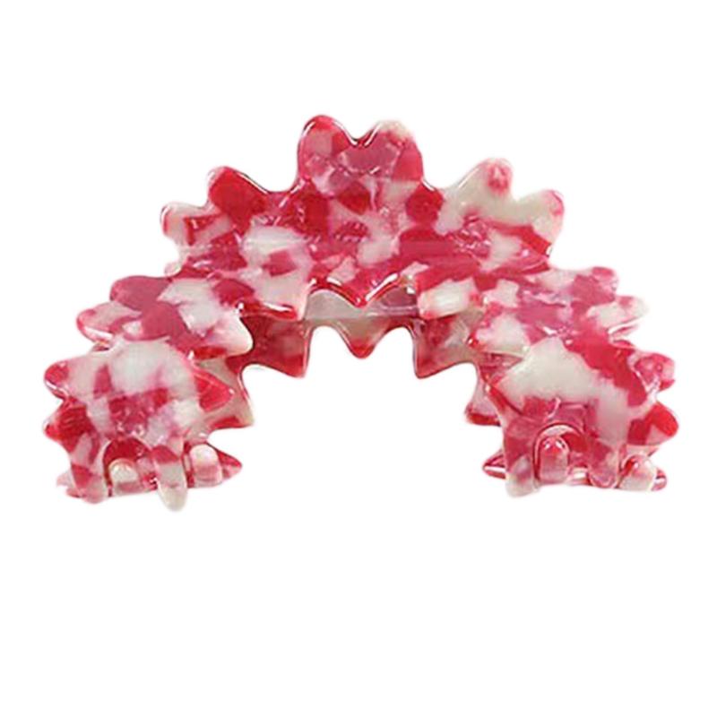 Non-Slip Hair Claws Clip Acrylic Catch Barrette Sweet Flower Shape Hair Jaw Clips Semicircle Hair Catch Barrettes