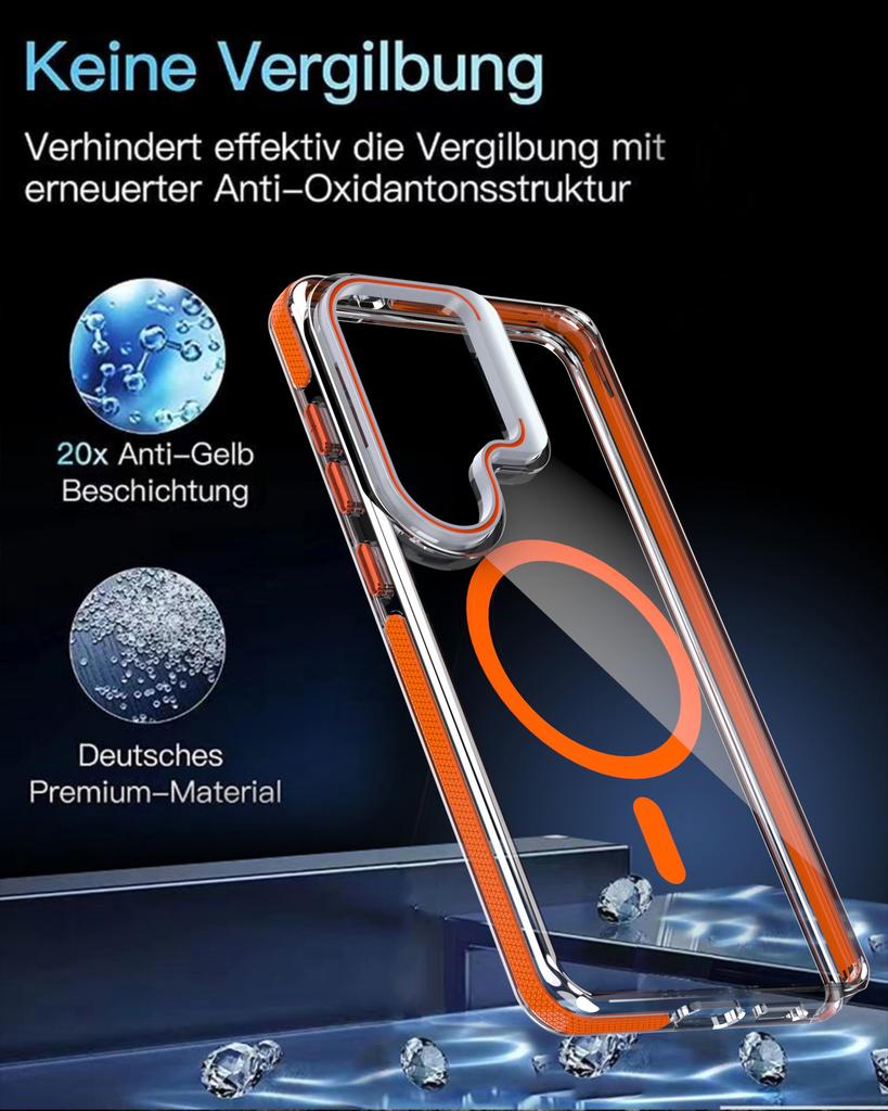 Applicable to Samsung S26Ultra second-generation Xuncai magnetic suction bracket mobile phone case S26 transparent A57 anti-drop protective case