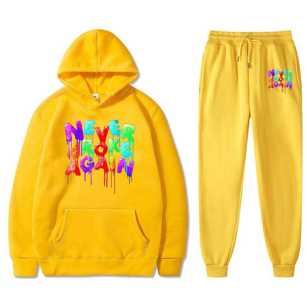 Youngboy Never Broke Again Mikina 2dílné sady Tepláková souprava Módní Hip Hopová souprava Tepláky Muži Ženy Mikiny s kapucí Sportovní kalhoty