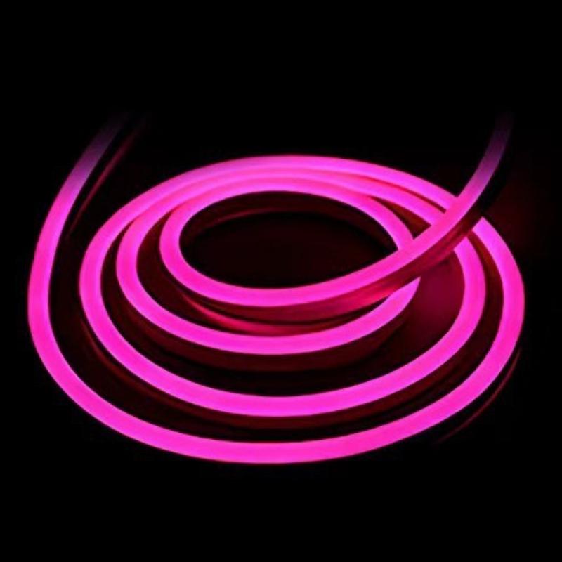 

Питаемая гибкая светодиодная неоновая лента, энергосберегающее декоративное освещение для дома, подсветка для телевизора, спальни, кухни, вечеринок 3m розовый