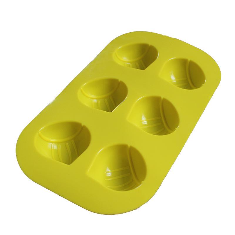 6 Holes Reusable Silicone Cake Mold Lemon Chestnut Shape Heat Resistant Baking Tool for Mousse Pudding Pastry DIY Gift