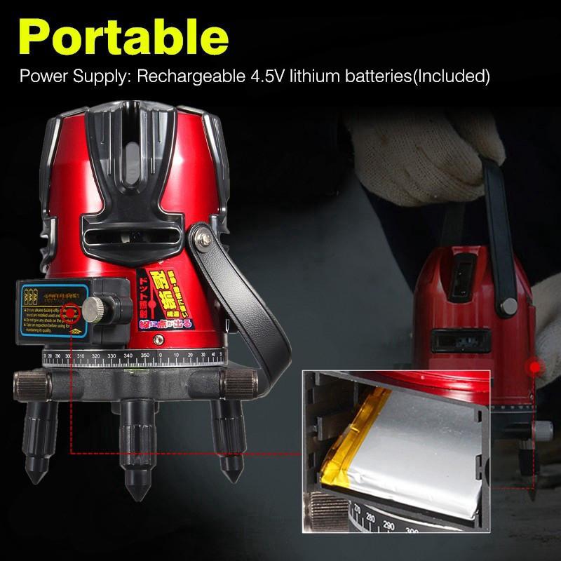 8 Line Professional Automatic Self Leveling Rotary Laser Level Beam Meter Portable Measure Kit