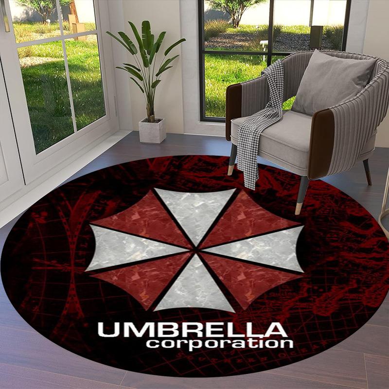 1pc Resident Evil Umbrella Corporation Logo Round carpet, Made of Polyester,Perfect for Decorating Office Chairs, Living Rooms fplt125
