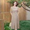 Robe élégante style chinois mi-longue pour les mondains - Nouvelle collection d'été, Luxe léger, Ceinturée à la taille, Amincissante, Jupe sous le genou.