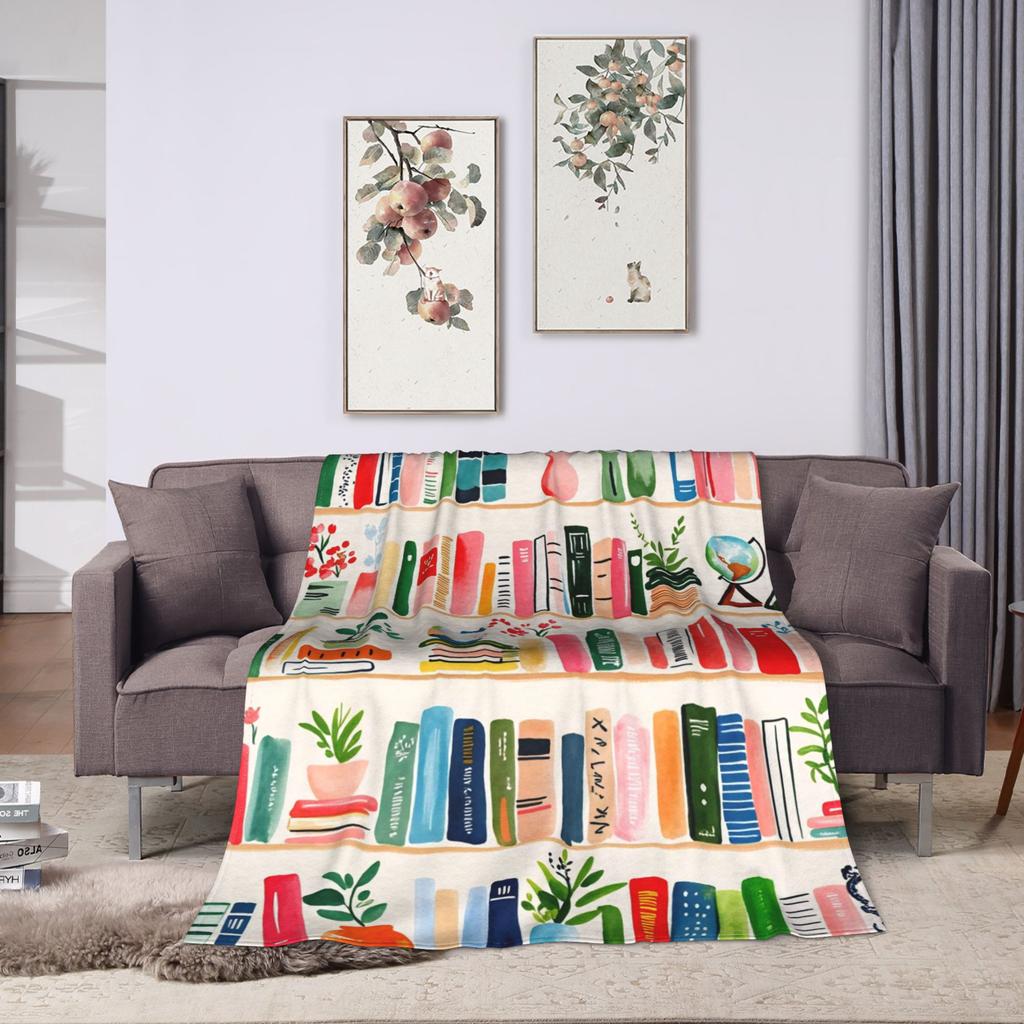 Book Lover Warm Comfy Blanket  Print Camping Throw Blanket Couch Bed Flannel Bedspread Sofa Bed Cover