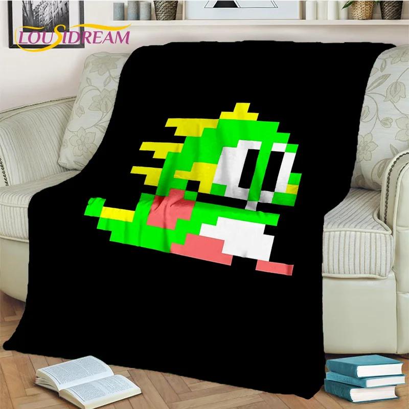 Cartoon Bubble Bobble Game Gamer 3D Blanket,Soft Throw Blanket for Home Bedroom Bed Sofa Picnic Travel Office Cover Blanket Kids