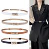 Fashionable Metal Adjustable Buckle Slim Belt for Women Perfect for Casual and Business Outfits