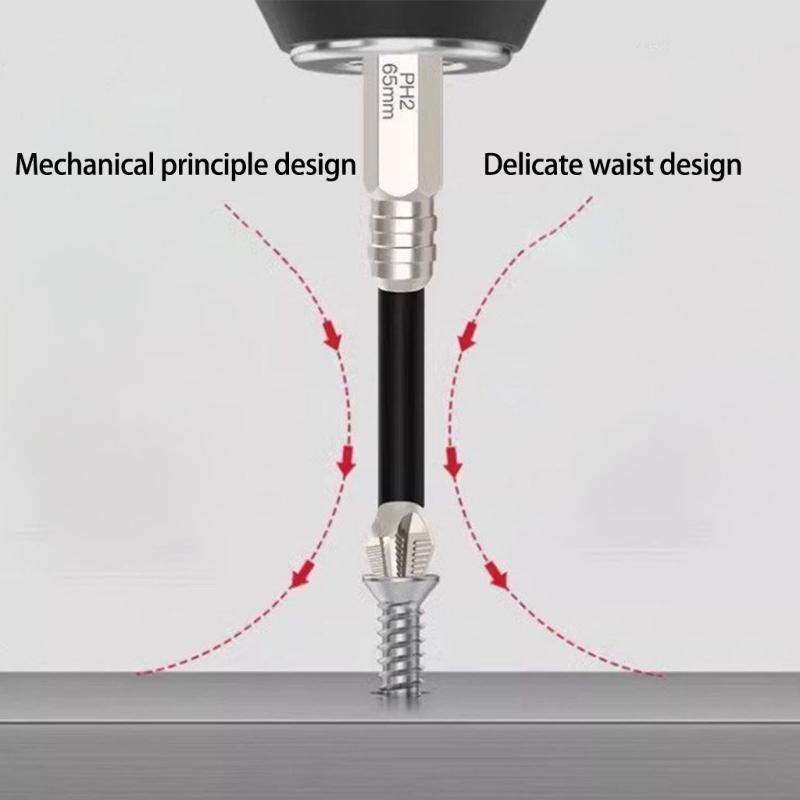 6Pcs K5 Magnetic Screwdriver Bit Set 1/4inch Hex Shank Antislip Crossing Head Screw Driver Drill Bit Crossing