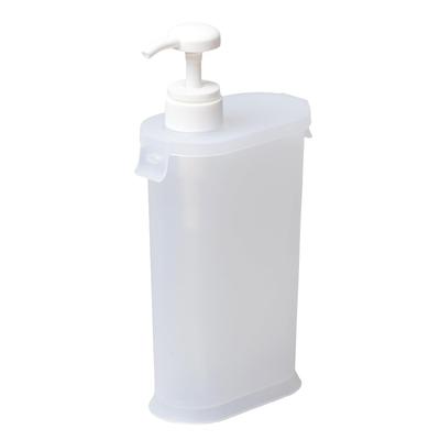 Aimedia Dispenser Refill Bottle Pump Container Slim Type Compact 400ml Compatible Shampoo Body Soap White Pack Directly Into
