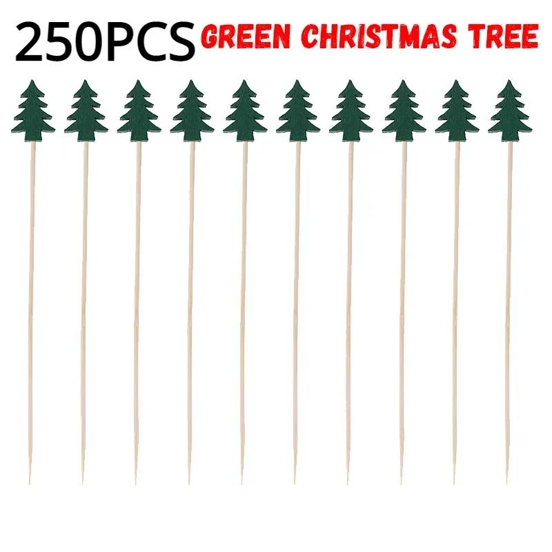 50 Stück/Set Weihnachten Fruchtspieße Einweg Bambusspieße Schneeflocke Weihnachtsbaum Elch Weihnachtsmann Schneemann Spieße Weihnachtsdekoration