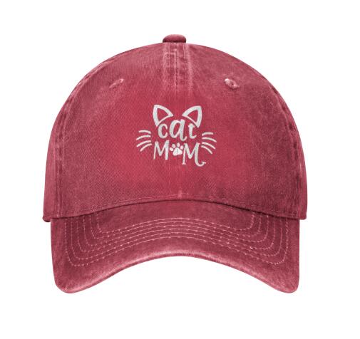 Cat Mom Hats Mama Baseball Cap Denim Adjustable Unisex Hat Cap for Women Snapback Cap Adult Unisex Four Seasons