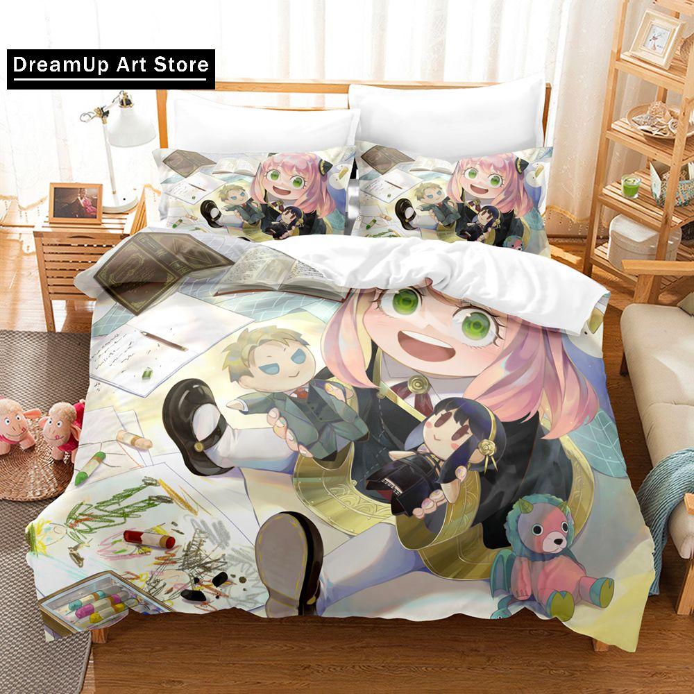 3D Anime SPY×FAMILY Anya Forger Comforter Bedding Sets Full Size Cartoon Duvet Cover Queen King Size Quilt Cover Pillowcase Sets